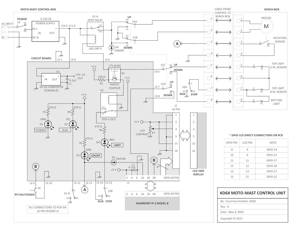 Schematic for Moto-Mast Controller